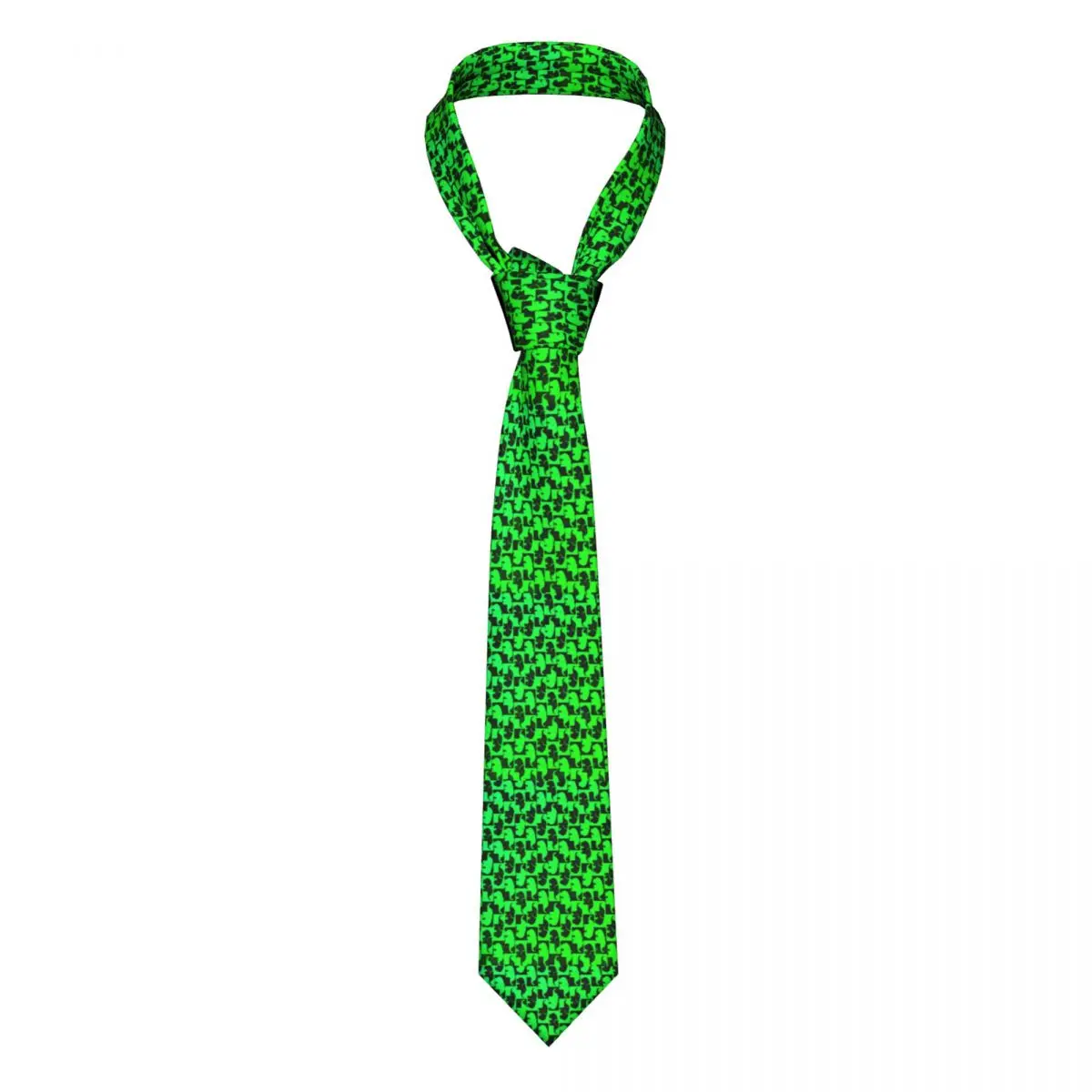 

Neon Green Elephant Tie Funny Animal Print Shirt Fashion Neck Ties Office 8CM Gift Man Cravat