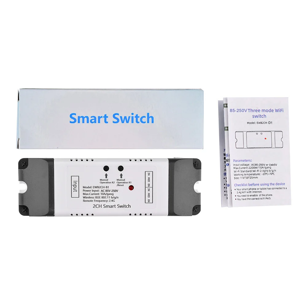 7-32 В 85-250 В 2-канальный релейный модуль с корпусом для eWeLink BT Wi-Fi 2CH 
7-32 В 85-250 В 2-канальный релейный модуль с корпусом для eWeLink BT Wi-Fi 2CH