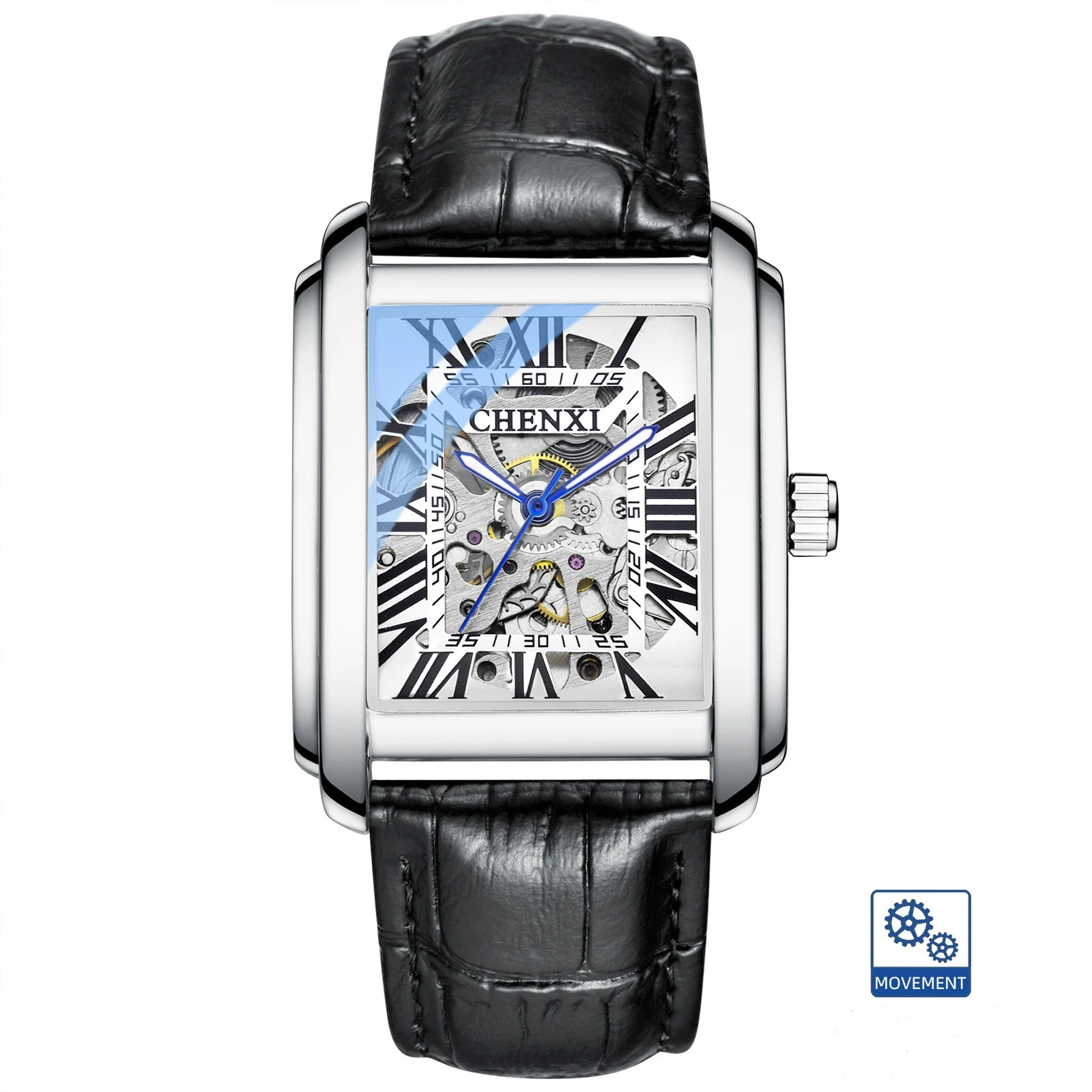 Men Watches 3D Square Skeleton Mechanical Watch Men's Leather Strap Waterproof Luminous Automatic Mechanical Business Wristwatch
Men Watches 3D Square Skeleton Mechanical Watch Men's Leather Strap Waterproof Luminous Automatic Mechanical Business Wristwatch