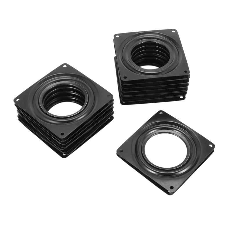 

12 Pack Black Turntable Bearings, 4 Inch Square Rotating Plate, 300 Lbs 5/16 Inch Thick Swivel Plate for DIY Lazy Susan