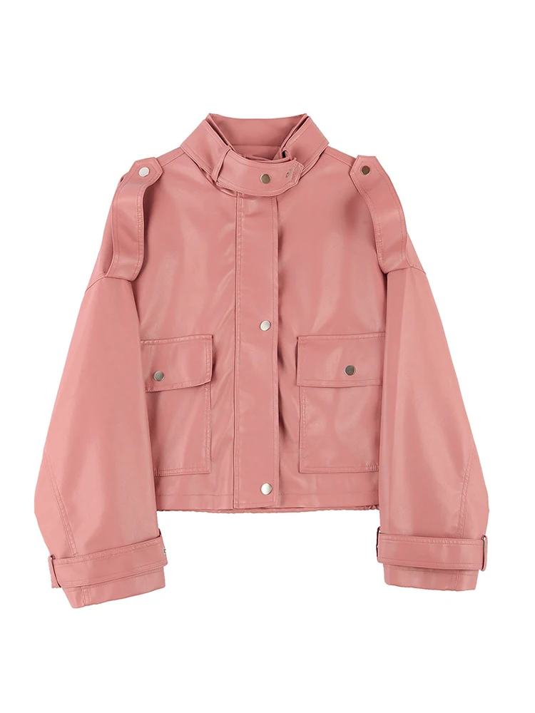 Fitaylor Spring Autumn Women PU Leather Jacket Casual Lady Loose Motorcycle Jacket Coat Vintage Female Stand Collar Pink Jacket
Fitaylor Spring Autumn Women PU Leather Jacket Casual Lady Loose Motorcycle Jacket Coat Vintage Female Stand Collar Pink Jacket
