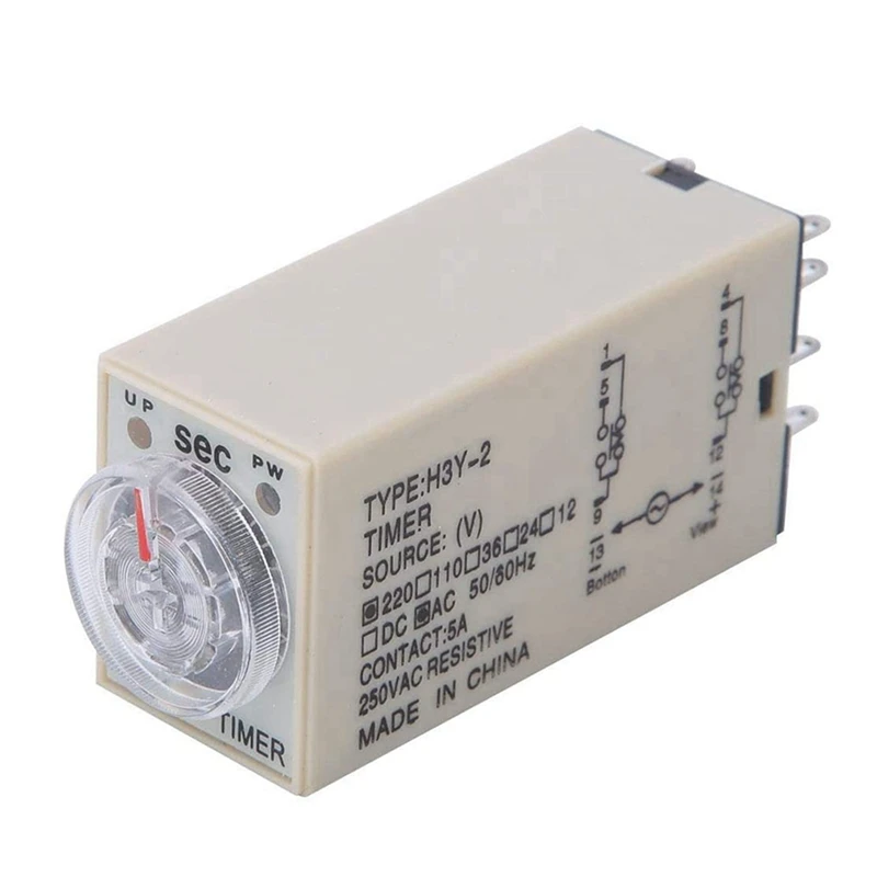 Реле времени задержки 5X 10S, реле времени H3Y-2 AC 220 В 8 PIN, регулирующая ручка управления, реле времени для бытовых электрических систем
Реле времени задержки 5X 10S, реле времени H3Y-2 AC 220 В 8 PIN, регулирующая ручка управления, реле времени для бытовых электрических систем