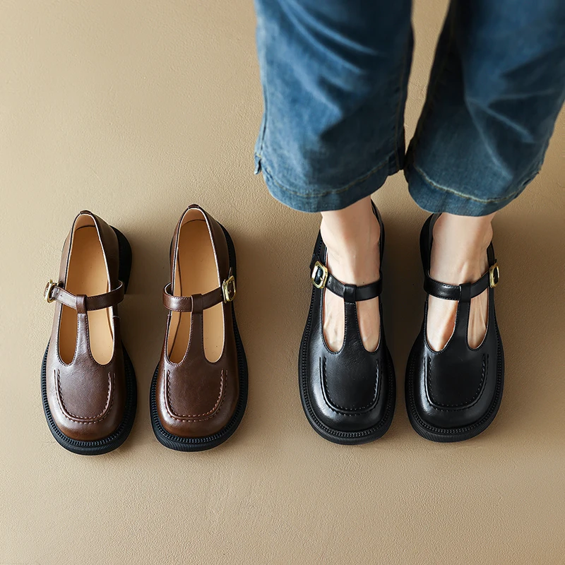 2023 new spring women pumps natural leather 22-24.5cm length cowhide+sheepskin round toe T-shaped buckle Mary Jane shoes
2023 new spring women pumps natural leather 22-24.5cm length cowhide+sheepskin round toe T-shaped buckle Mary Jane shoes