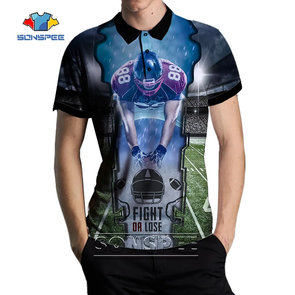 SONSPEE Rugby Stitching 3D Printed Polo Shirt Summer Short Sleeve Fight or Lose Letter Streetwear Men 7XL Cool Polos Tops
SONSPEE Rugby Stitching 3D Printed Polo Shirt Summer Short Sleeve Fight or Lose Letter Streetwear Men 7XL Cool Polos Tops