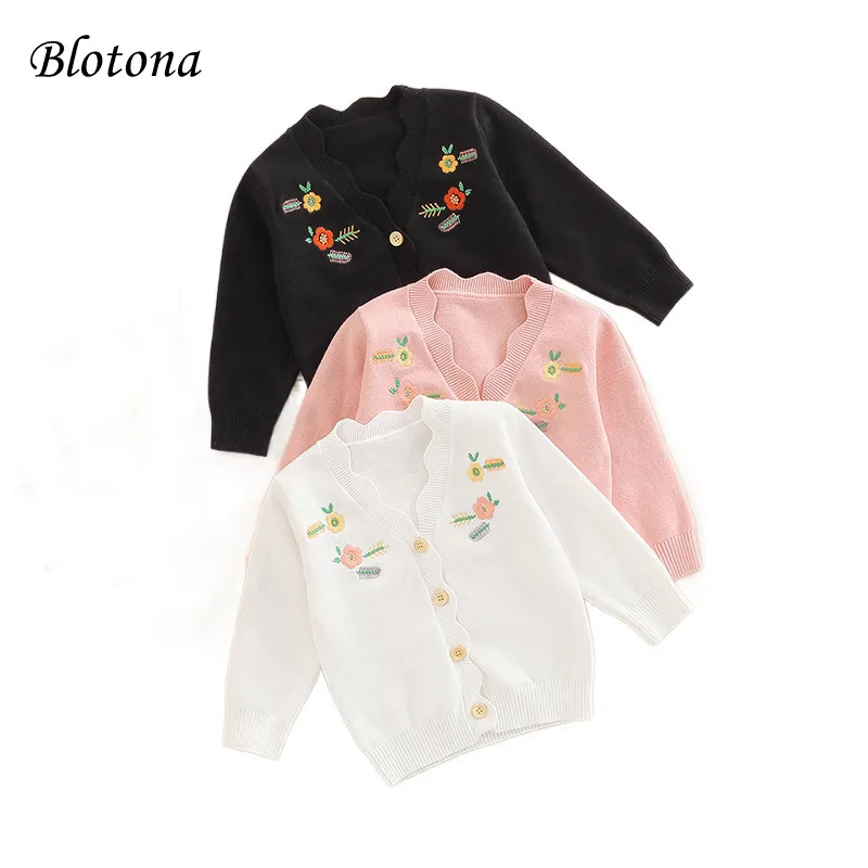 Blotona Baby Girl Knitted Sweater Cardigan with Flower Embroidery, Single Breasted Sweet Spring Autumn Sweater Coat, 3-24Months
Blotona Baby Girl Knitted Sweater Cardigan with Flower Embroidery, Single Breasted Sweet Spring Autumn Sweater Coat, 3-24Months