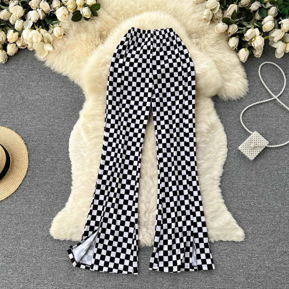 Checkerboard Wide-leg Pants 2022 Summer New High-waisted Drooping Mopping Pants Fashion Split Micro-horn Long Pants
Checkerboard Wide-leg Pants 2022 Summer New High-waisted Drooping Mopping Pants Fashion Split Micro-horn Long Pants