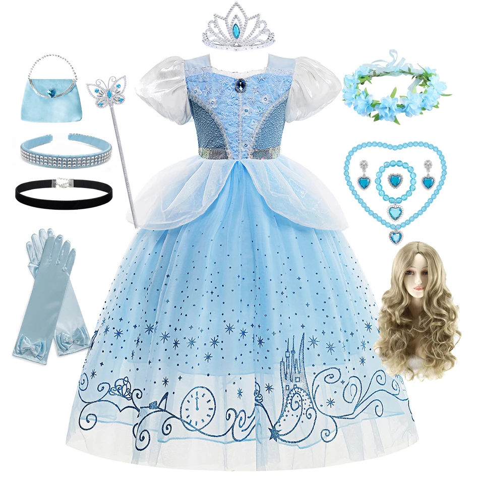 2022 New Disney Cinderella Princess Dresses For Birthday Party Halloween Kids Cosplay Costume PromCharm SummerDress Crown Gloves
2022 New Disney Cinderella Princess Dresses For Birthday Party Halloween Kids Cosplay Costume PromCharm SummerDress Crown Gloves