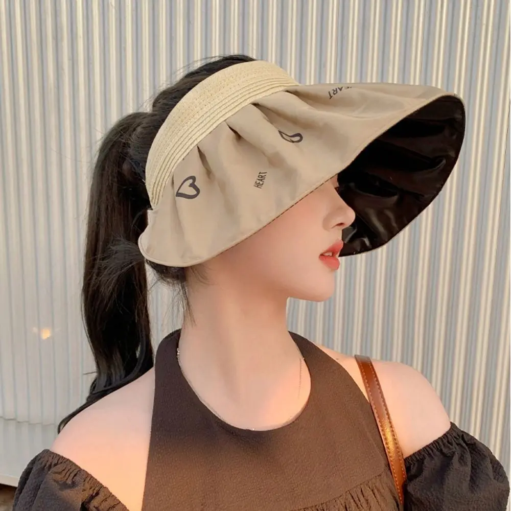 Sun Visor Korean Style Cap Love Heart Beach Cap UV Protection Sun Hat Sunscreen Hat Empty Top Cap Summer Sun Cap
Sun Visor Korean Style Cap Love Heart Beach Cap UV Protection Sun Hat Sunscreen Hat Empty Top Cap Summer Sun Cap