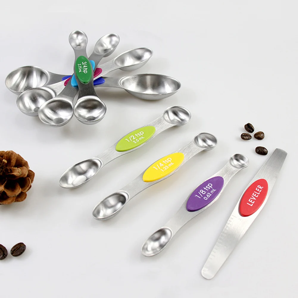 8Pcs Magnetic Measuring Spoons Set With Leveler Stainless Steel Double-Sided Measuring Spoons Set For Cooking Baking
8Pcs Magnetic Measuring Spoons Set With Leveler Stainless Steel Double-Sided Measuring Spoons Set For Cooking Baking