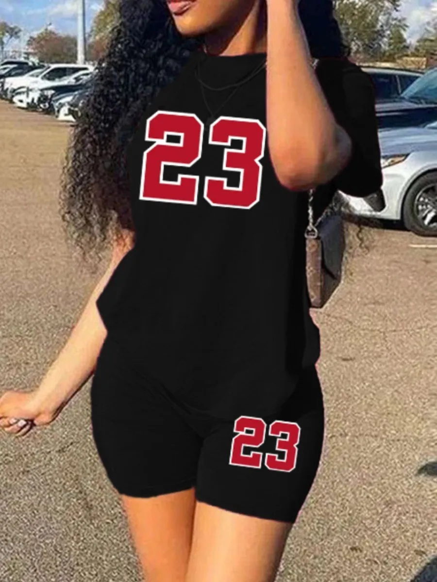 LW Letter Print Regular Fit Shorts Set women's fashion summer short sleeve set leisure two-piece set Femme Short Sleeve 2pcs Set
LW Letter Print Regular Fit Shorts Set women's fashion summer short sleeve set leisure two-piece set Femme Short Sleeve 2pcs Set