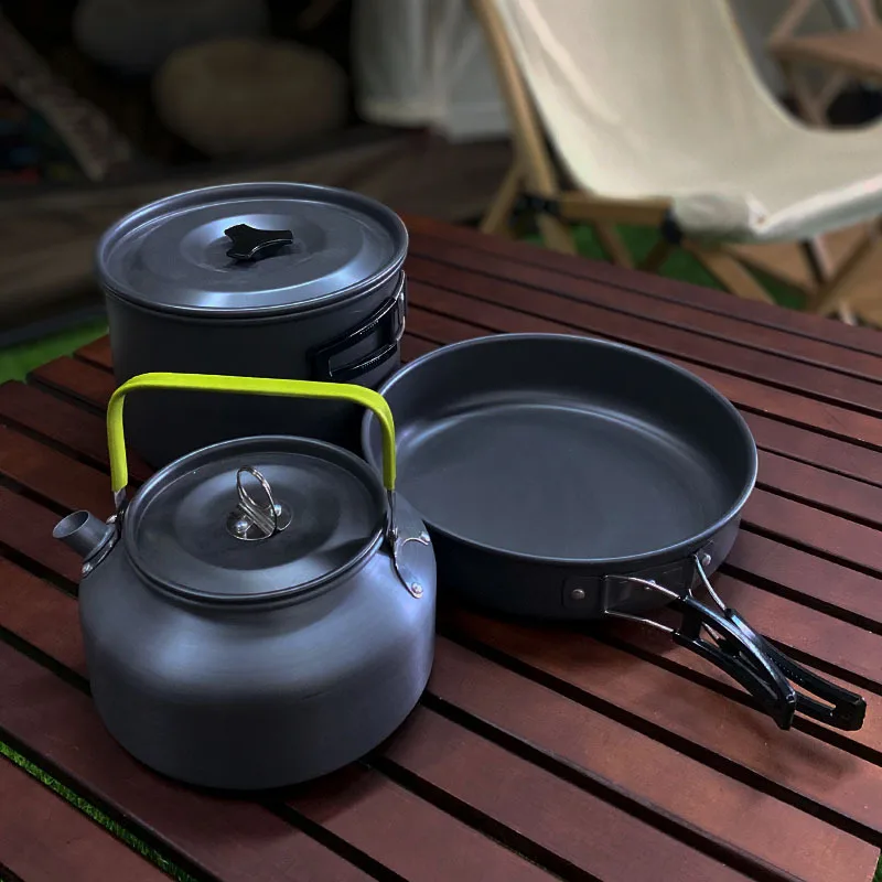 Camping Pot Set 3-4 People Outdoor Portable Set with Kettle Mountaineering Picnic Self-Driving Picnic Barbecue Non-Stick Pan
Camping Pot Set 3-4 People Outdoor Portable Set with Kettle Mountaineering Picnic Self-Driving Picnic Barbecue Non-Stick Pan