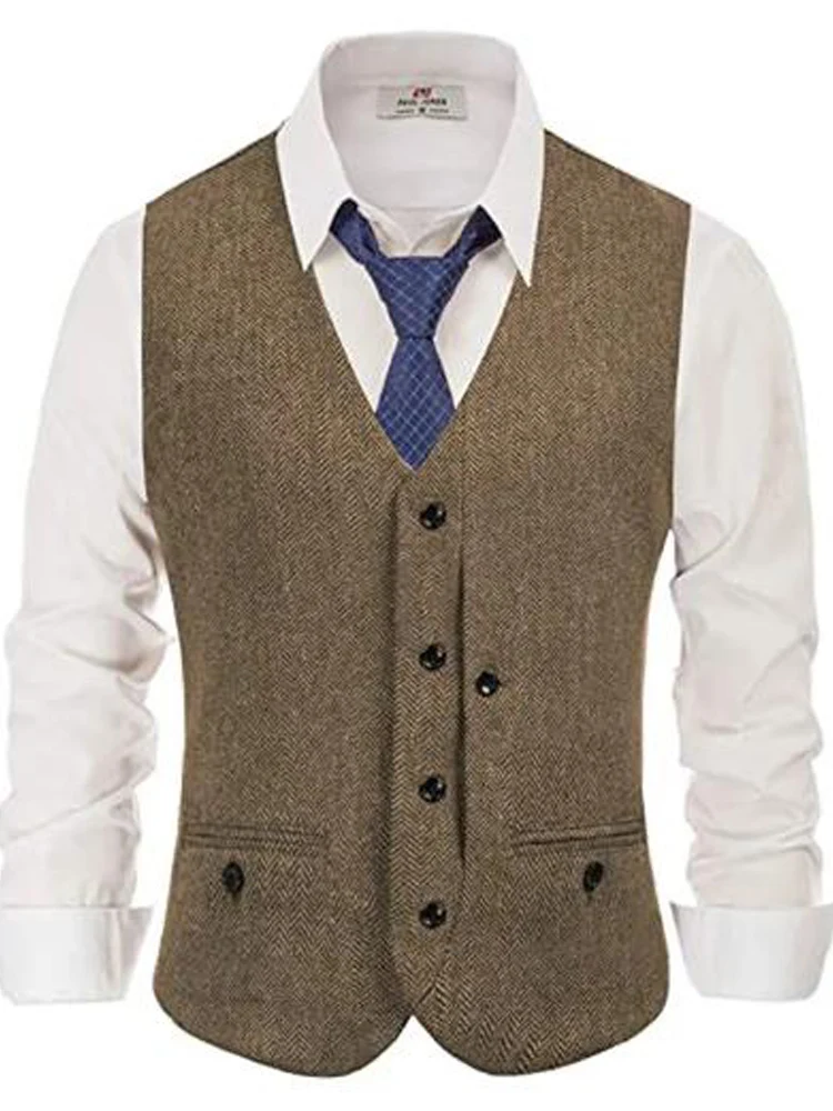 Single-breasted Elegant Man Vest V-neck Suits for Men Wedding Men's Suit Working Blazer Clothing Men's Jacket 
Single-breasted Elegant Man Vest V-neck Suits for Men Wedding Men's Suit Working Blazer Clothing Men's Jacket