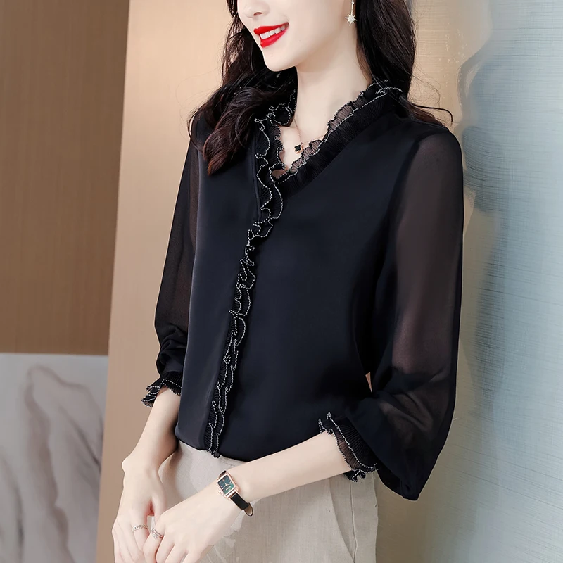 Блузка Женская атласная свободного покроя, Модный повседневный однотонный топ с длинным рукавом и V-образным вырезом, на лето
Блузка Женская атласная свободного покроя, Модный повседневный однотонный топ с длинным рукавом и V-образным вырезом, на лето