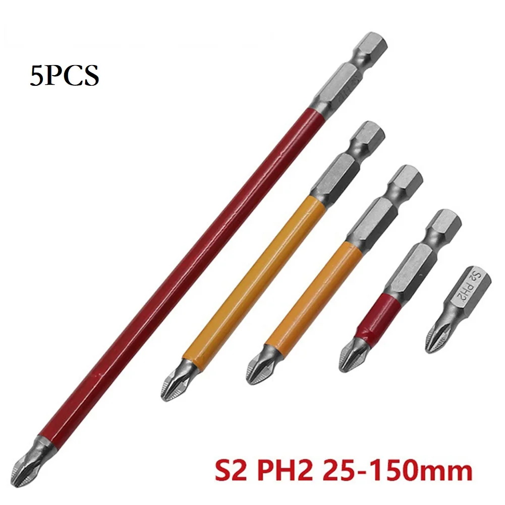 5pcs PH2 Hex Shank Dirll Head Screwdriver Bits 25-150mm Magnetic Anti Slip Long Reach Electric Screwdriver Drill Bit Hand Tool
5pcs PH2 Hex Shank Dirll Head Screwdriver Bits 25-150mm Magnetic Anti Slip Long Reach Electric Screwdriver Drill Bit Hand Tool