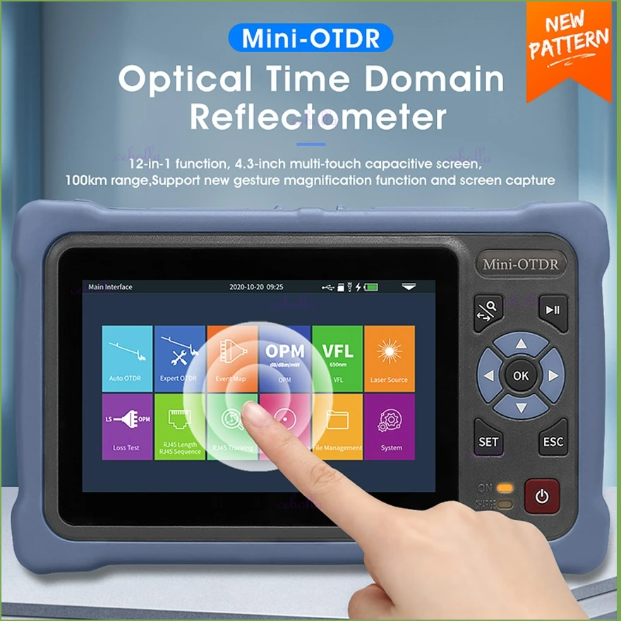 Волоконно-оптический рефлектометр MINI OTDR 1310 нм, 26/24 дБ, сенсорный экран, тестер кабелей VFL OLS OPM Ethernet, карта событий, бесплатная доставка
Волоконно-оптический рефлектометр MINI OTDR 1310 нм, 26/24 дБ, сенсорный экран, тестер кабелей VFL OLS OPM Ethernet, карта событий, бесплатная доставка