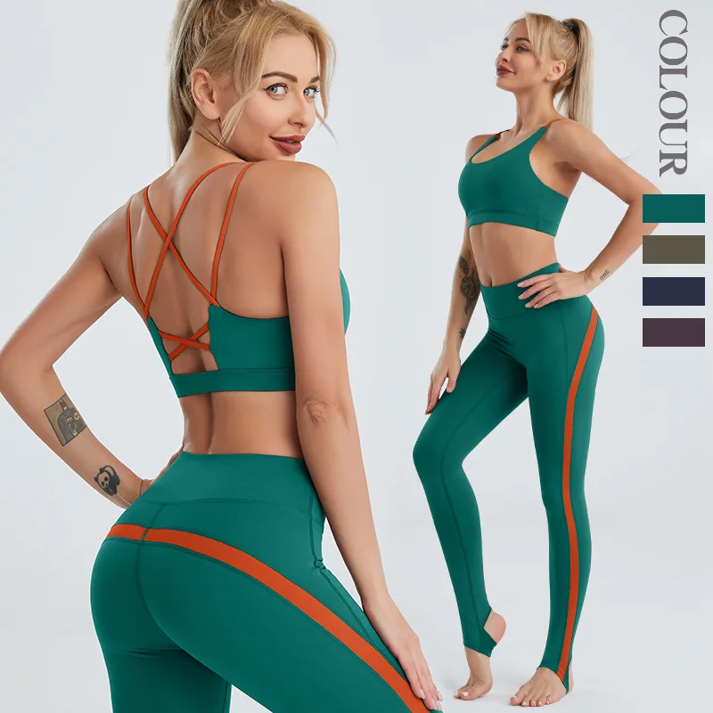 Yoga suit women sweat-absorbing nude beautiful back bra fitness tight running sports foot trousers quick-drying two-piece set
Yoga suit women sweat-absorbing nude beautiful back bra fitness tight running sports foot trousers quick-drying two-piece set