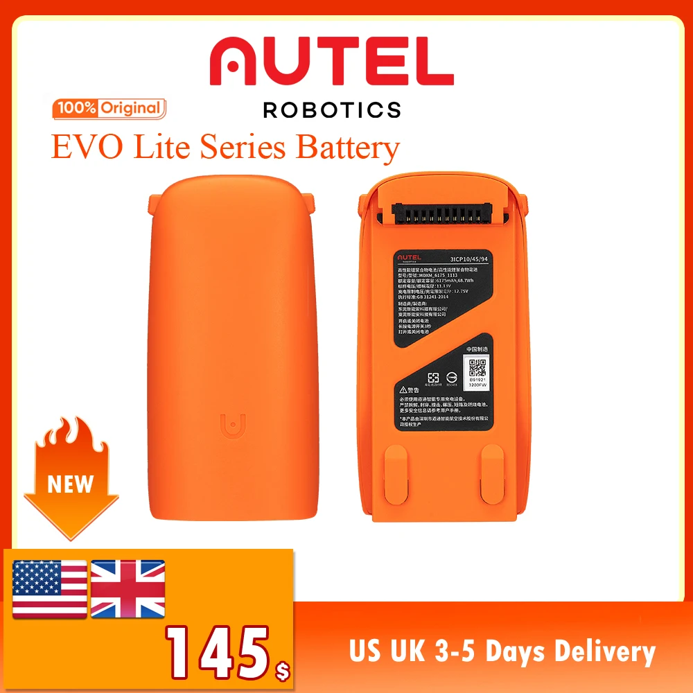 Autel Robotics Original Battery 6175 MAh 11.13v Lithium-Polymer Battery Replacement Batteries Accessories For EVO Lite Series
Autel Robotics Original Battery 6175 MAh 11.13v Lithium-Polymer Battery Replacement Batteries Accessories For EVO Lite Series