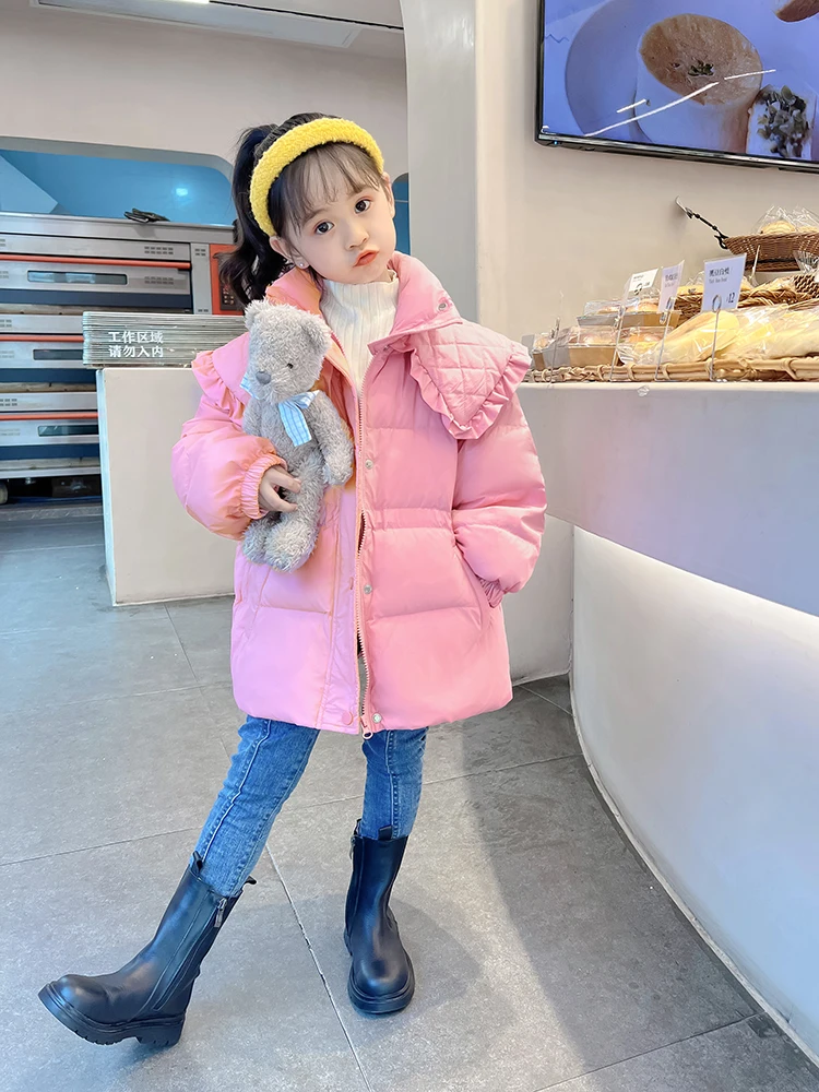 2022 New Warm Winter Fashion Children's Solid Color Down Padded Jacket Girl Cotton Coat Baby Padded Jacket Outerwear Clothes R01 
2022 New Warm Winter Fashion Children's Solid Color Down Padded Jacket Girl Cotton Coat Baby Padded Jacket Outerwear Clothes R01