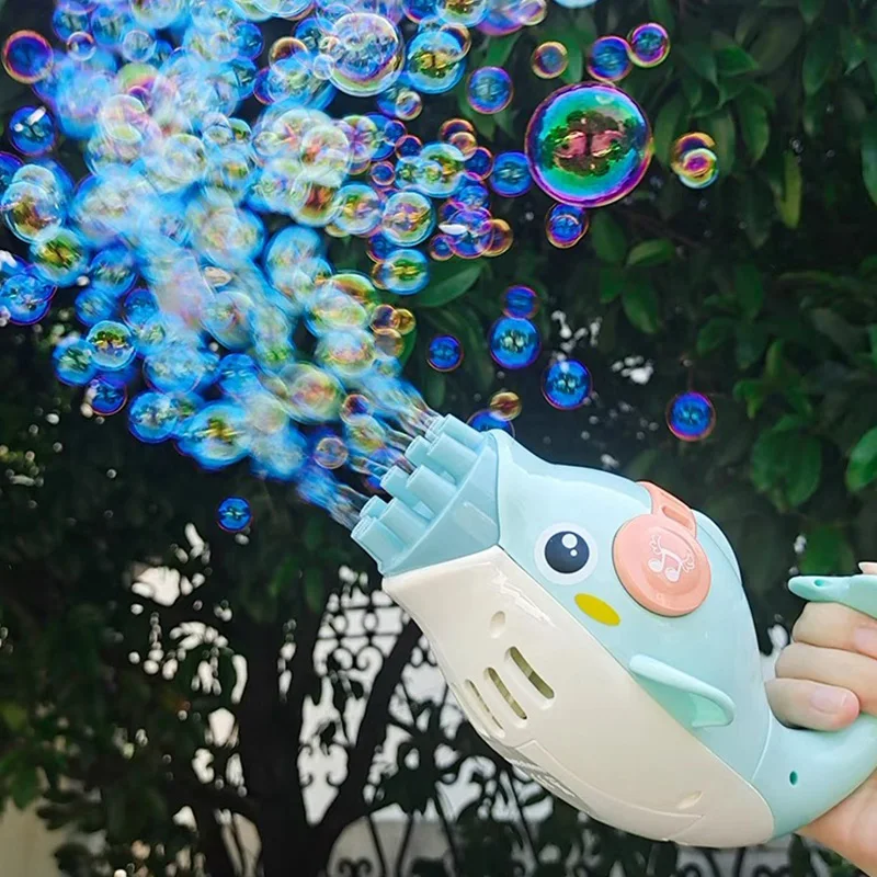 Kids Electric Dolphin Bubble Gun Machine Blower Soap Water Bubbles Maker Gun For Children Summer Outdoor Toys Birthday Giffts 
Kids Electric Dolphin Bubble Gun Machine Blower Soap Water Bubbles Maker Gun For Children Summer Outdoor Toys Birthday Giffts