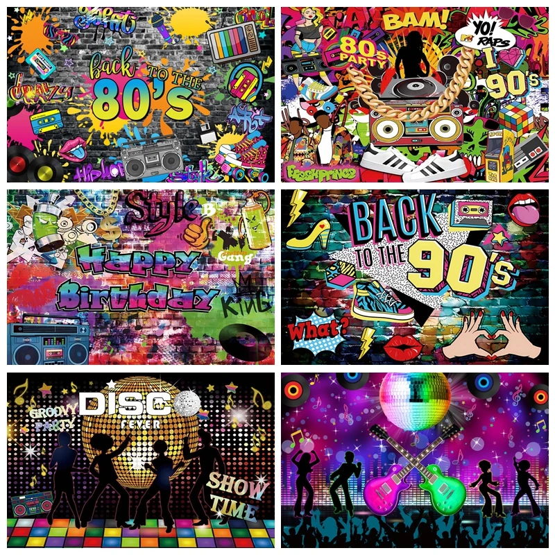 80's 90's Hip Hop Disco Music Photography Backdrops Adult Birthday Party Decor Background Retro Baby Photo Photographic Props
80's 90's Hip Hop Disco Music Photography Backdrops Adult Birthday Party Decor Background Retro Baby Photo Photographic Props