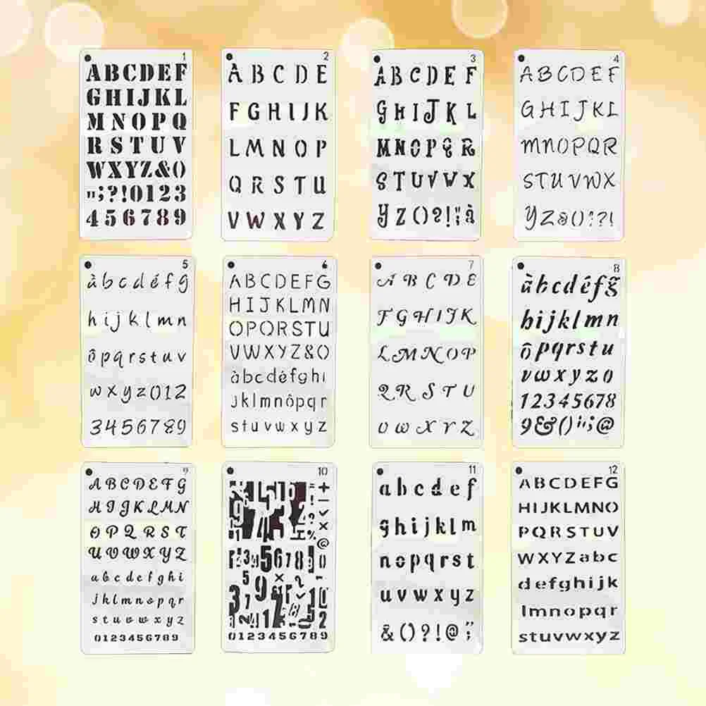 12pcs Painting Templates Journal Supplies Painting Stencils Hollow Painting Template Letter Painting Stencils
12pcs Painting Templates Journal Supplies Painting Stencils Hollow Painting Template Letter Painting Stencils