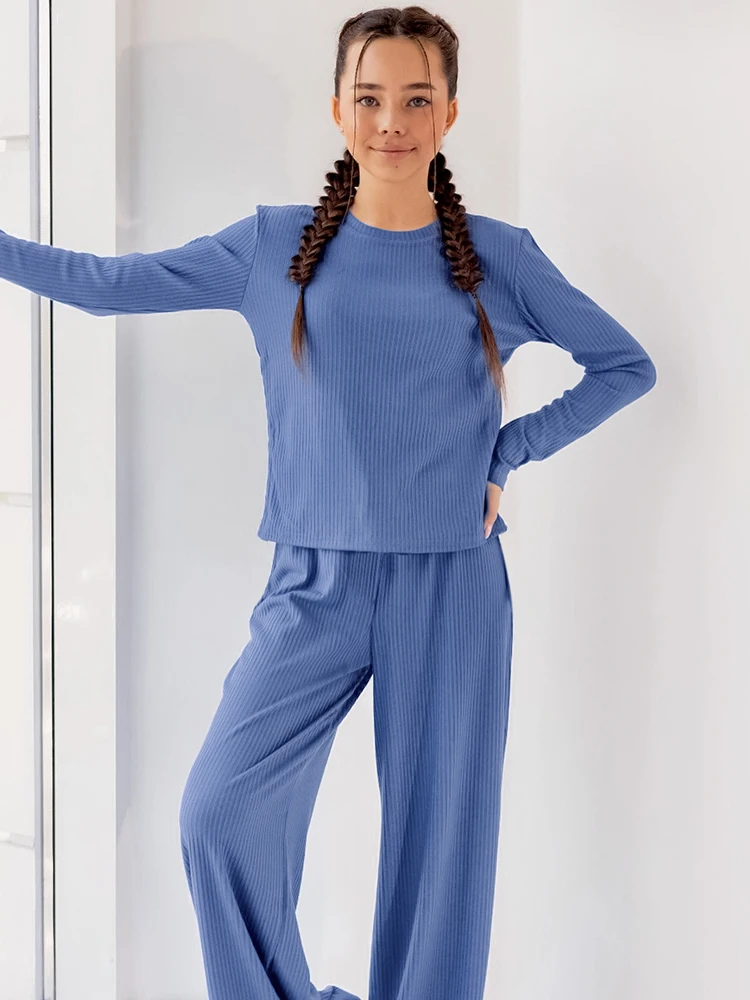 Linad Knitted Ribbed Women's Home Clothes 2 Piece Sets Long Sleeve O Neck Sleepwear Female Casual Trouser Suits Autumn 2022
Linad Knitted Ribbed Women's Home Clothes 2 Piece Sets Long Sleeve O Neck Sleepwear Female Casual Trouser Suits Autumn 2022