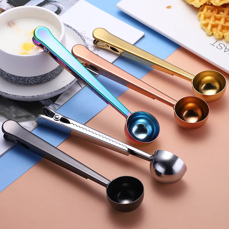 Coffee Measuring Spoon with Bag Clip 2-in-1 Scoop Stainless Steel Teaspoon for Bag Sealing Tableware Kitchen Accessories
Coffee Measuring Spoon with Bag Clip 2-in-1 Scoop Stainless Steel Teaspoon for Bag Sealing Tableware Kitchen Accessories