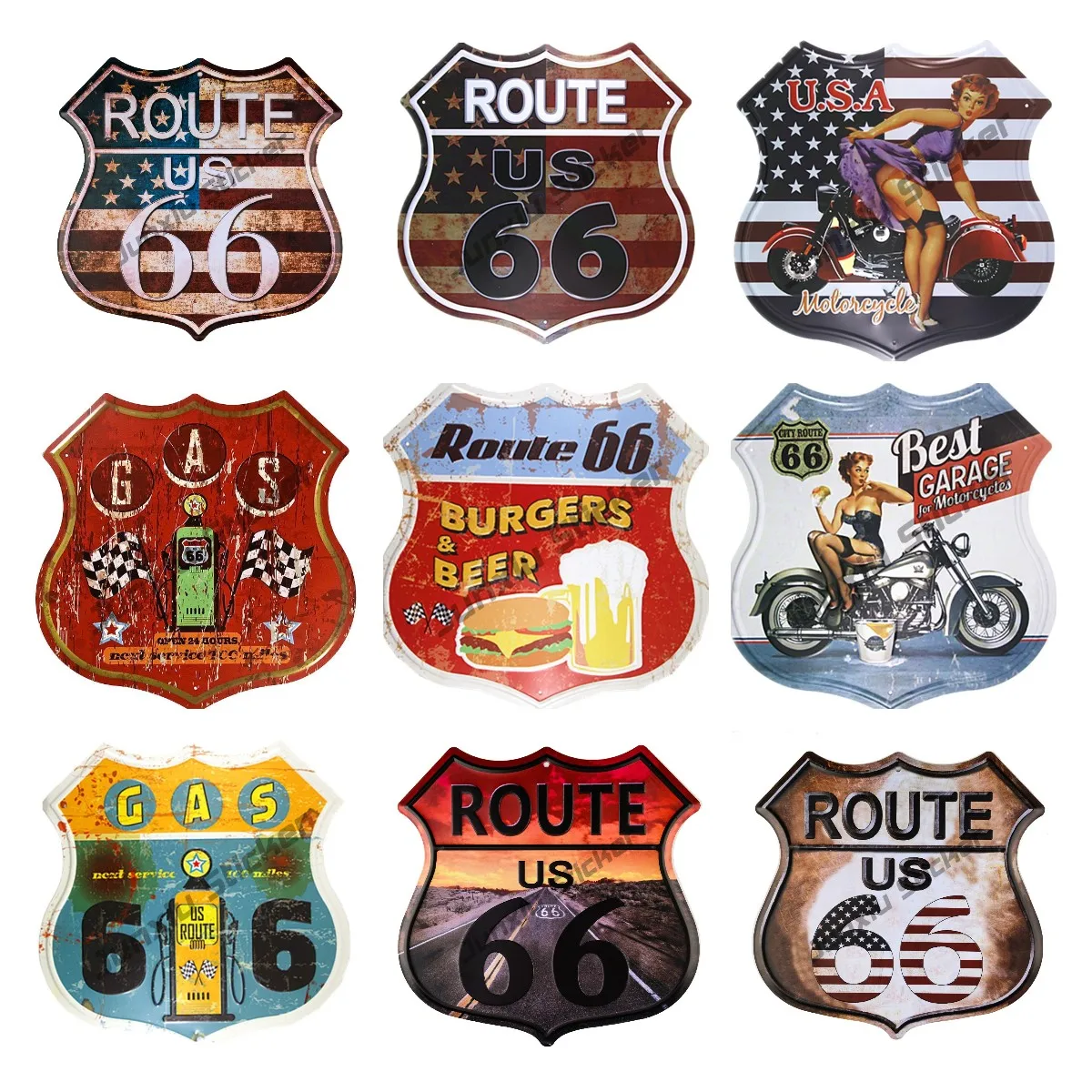 Hot Retro Route 66 Road Badge Brand Car Sticker Decor for Bumper Camper Yacht Off-road Laptop Waterproof Exterior Decals KK13cm
Hot Retro Route 66 Road Badge Brand Car Sticker Decor for Bumper Camper Yacht Off-road Laptop Waterproof Exterior Decals KK13cm
