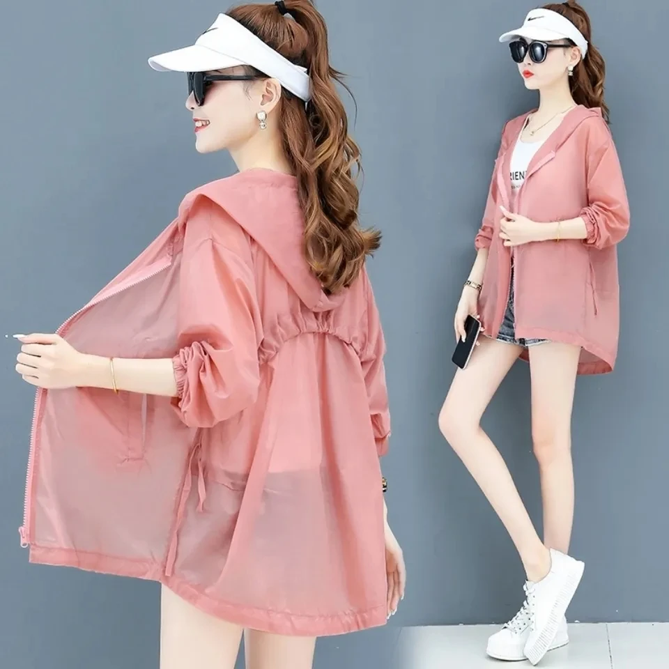 Hooded Sun Protection Clothing Women's Summer New Thin Jacket New Outdoor Breathable UV Coat Korean Loose Sun-Proof Clothing
Hooded Sun Protection Clothing Women's Summer New Thin Jacket New Outdoor Breathable UV Coat Korean Loose Sun-Proof Clothing