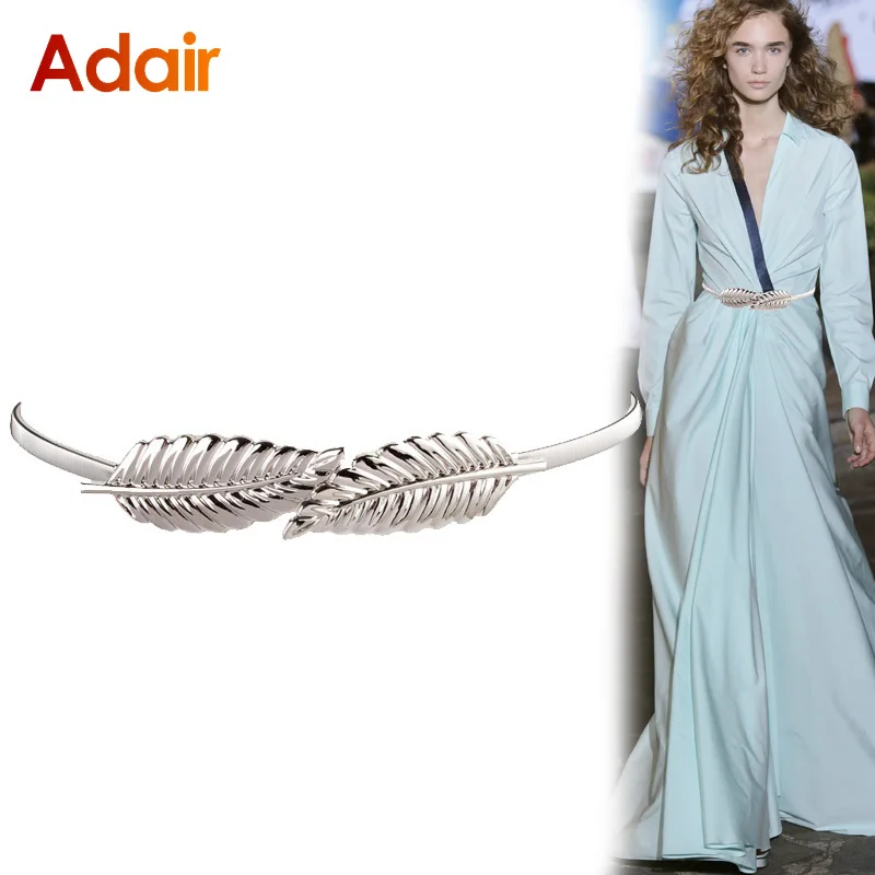 Women Belt Stretch Wais Belt for Dress Casual Korean Fashion Gold Silver Leaves Metal Waist Chain Elastic Lady Skinny BeltAL068 
Women Belt Stretch Wais Belt for Dress Casual Korean Fashion Gold Silver Leaves Metal Waist Chain Elastic Lady Skinny BeltAL068