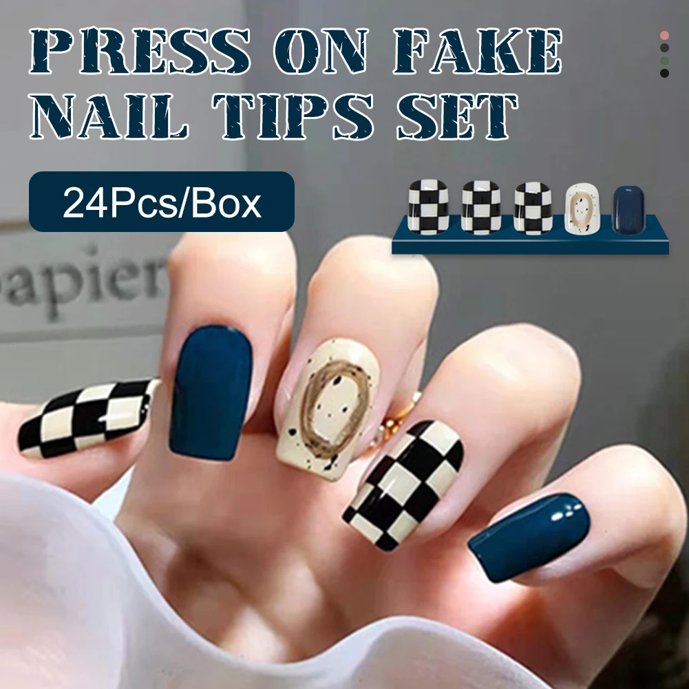 24Pcs/Box Press On Fake Nail Tips Set Short French Nails Full Cover Square False Nails Nail Art Manicure Set
24Pcs/Box Press On Fake Nail Tips Set Short French Nails Full Cover Square False Nails Nail Art Manicure Set