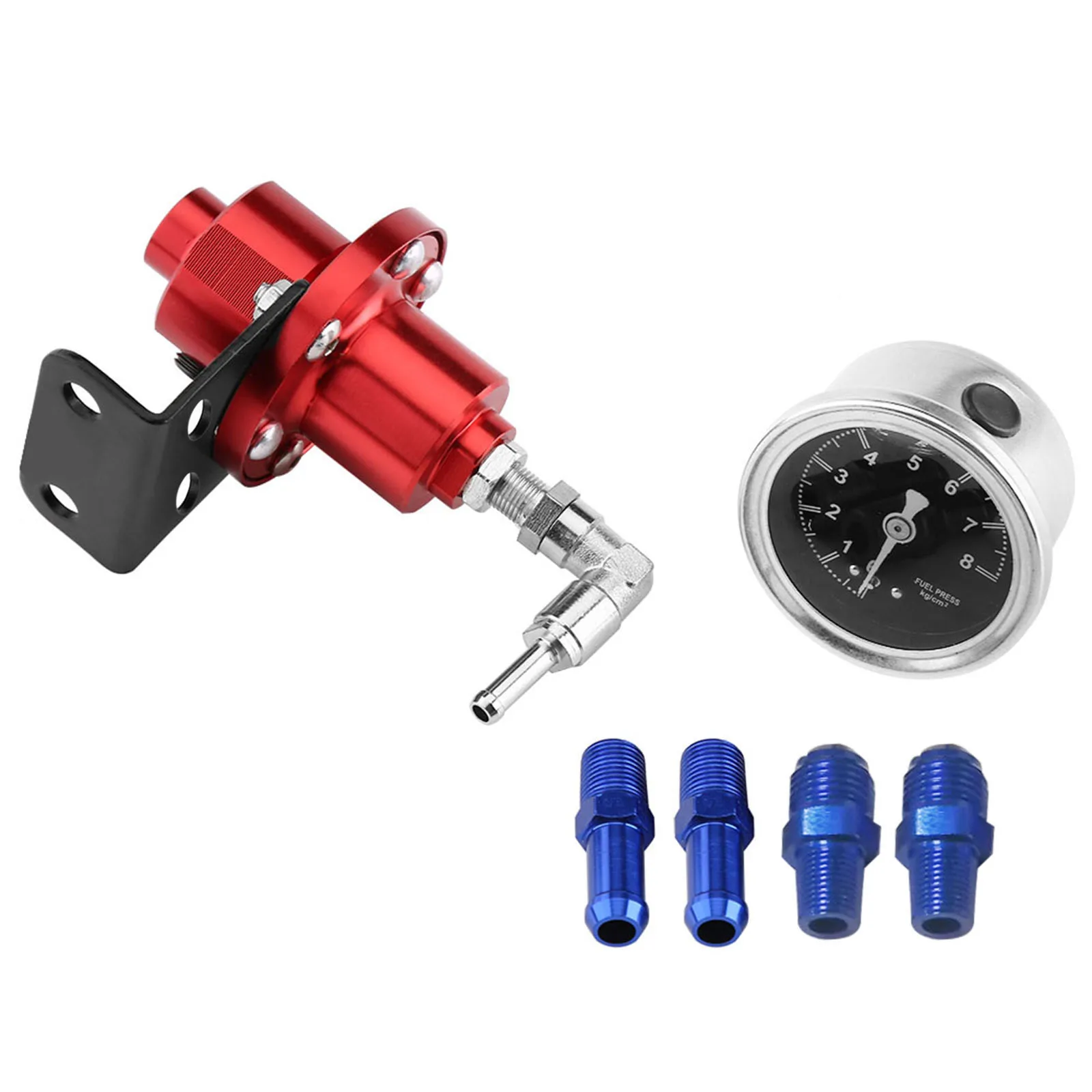 Universal Aluminum Adjustable FPR Fuel Pressure Regulator with Gauge for Car Auto Red
Universal Aluminum Adjustable FPR Fuel Pressure Regulator with Gauge for Car Auto Red