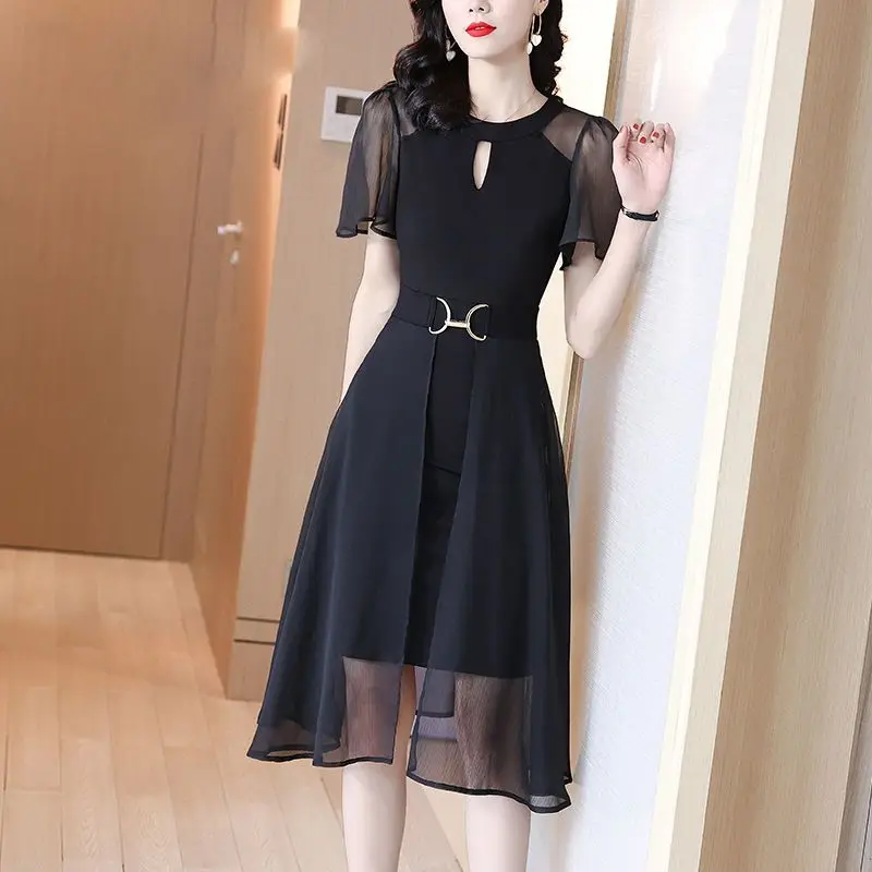 2023 Summer Women's Fashion O-neck Loose Dress Female Short Sleeve A-line Dresses Ladies Long Solid Color Casual Vestidos U109
2023 Summer Women's Fashion O-neck Loose Dress Female Short Sleeve A-line Dresses Ladies Long Solid Color Casual Vestidos U109