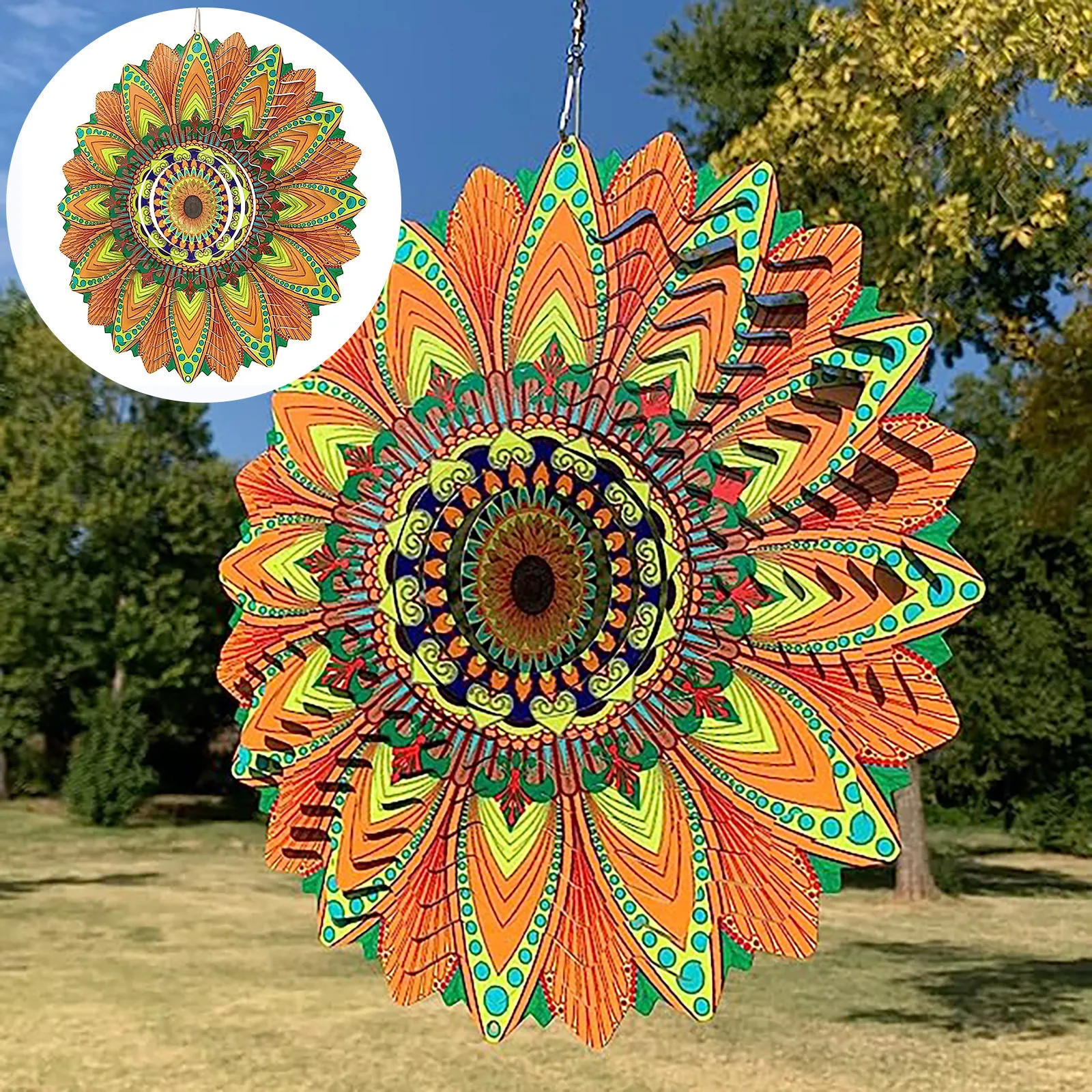 3D Three-dimensional Dynamic Rotating Wind Chimes Stainless Steel Color Metal Sheet Wind Turning 12 Inch Color Wind Wheel
3D Three-dimensional Dynamic Rotating Wind Chimes Stainless Steel Color Metal Sheet Wind Turning 12 Inch Color Wind Wheel