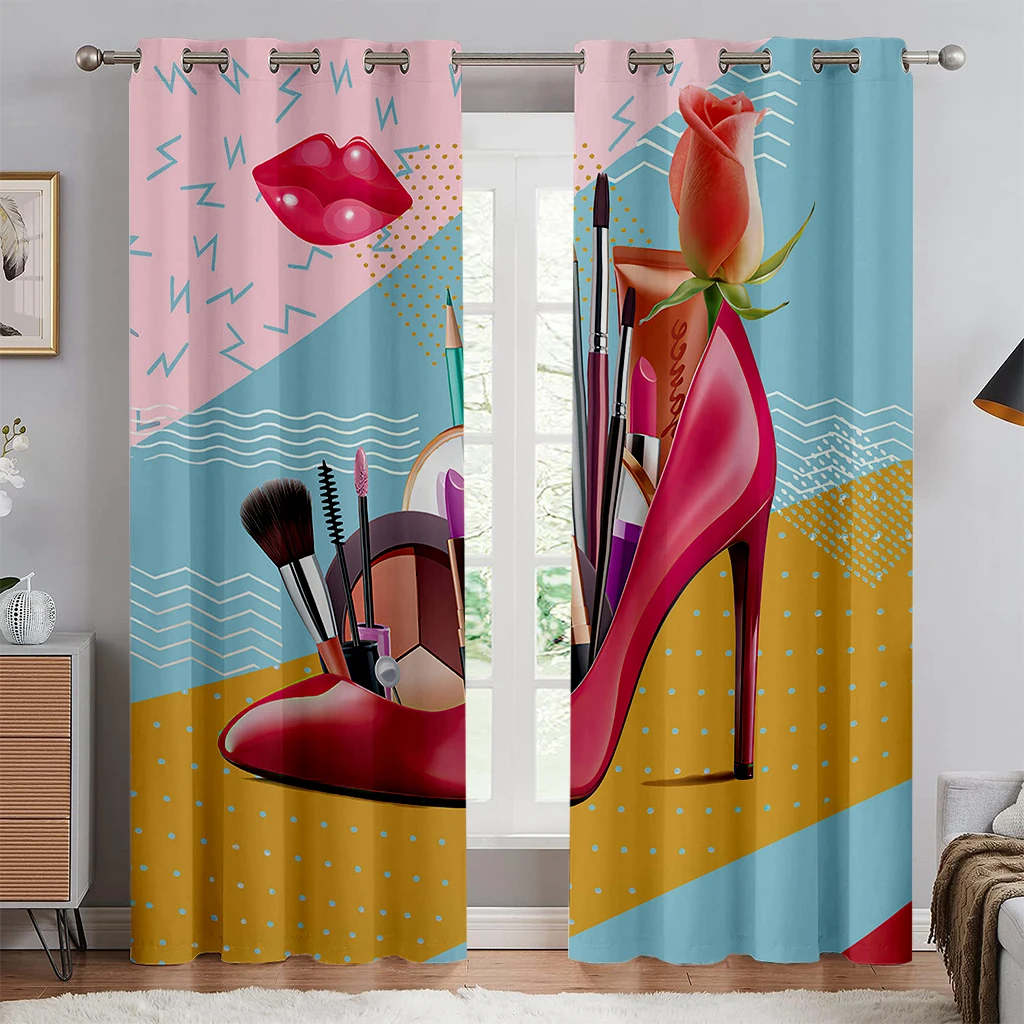 2pcs Fashion Woman Cosmetics High Heels Printed Curtains, Polyester Fiber, Living Room, Bedroom, Kitchen, Home Decoration
2pcs Fashion Woman Cosmetics High Heels Printed Curtains, Polyester Fiber, Living Room, Bedroom, Kitchen, Home Decoration