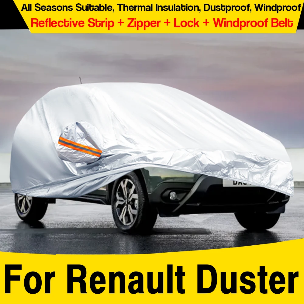 Серебряный чехол для автомобиля для Renault Duster 2010-2025 SUV, защита от солнца, дождя, снега, льда, пыли, царапин
Серебряный чехол для автомобиля для Renault Duster 2010-2025 SUV, защита от солнца, дождя, снега, льда, пыли, царапин