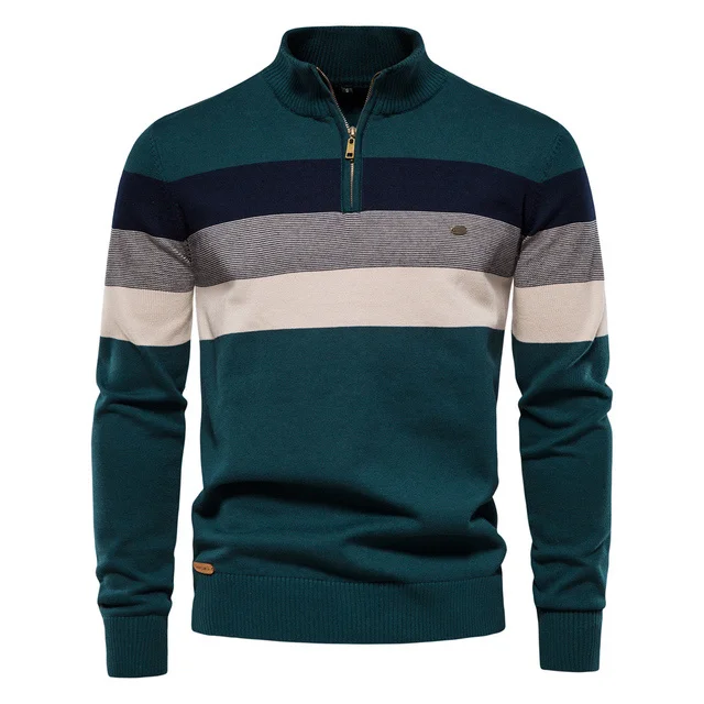 Men's Patchwork Pullover Sweater Vintage Half Zipper Stand Collar Jumper Fashion Classic Casual Cotton Warm Sweaters For Male
Men's Patchwork Pullover Sweater Vintage Half Zipper Stand Collar Jumper Fashion Classic Casual Cotton Warm Sweaters For Male