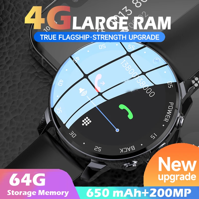 

2023 New Global Version 4G A3 NET Smartwatch Android OS 800mAH Battery 1.43" Screen Blood Pressure GPS Location Men Smart Watch