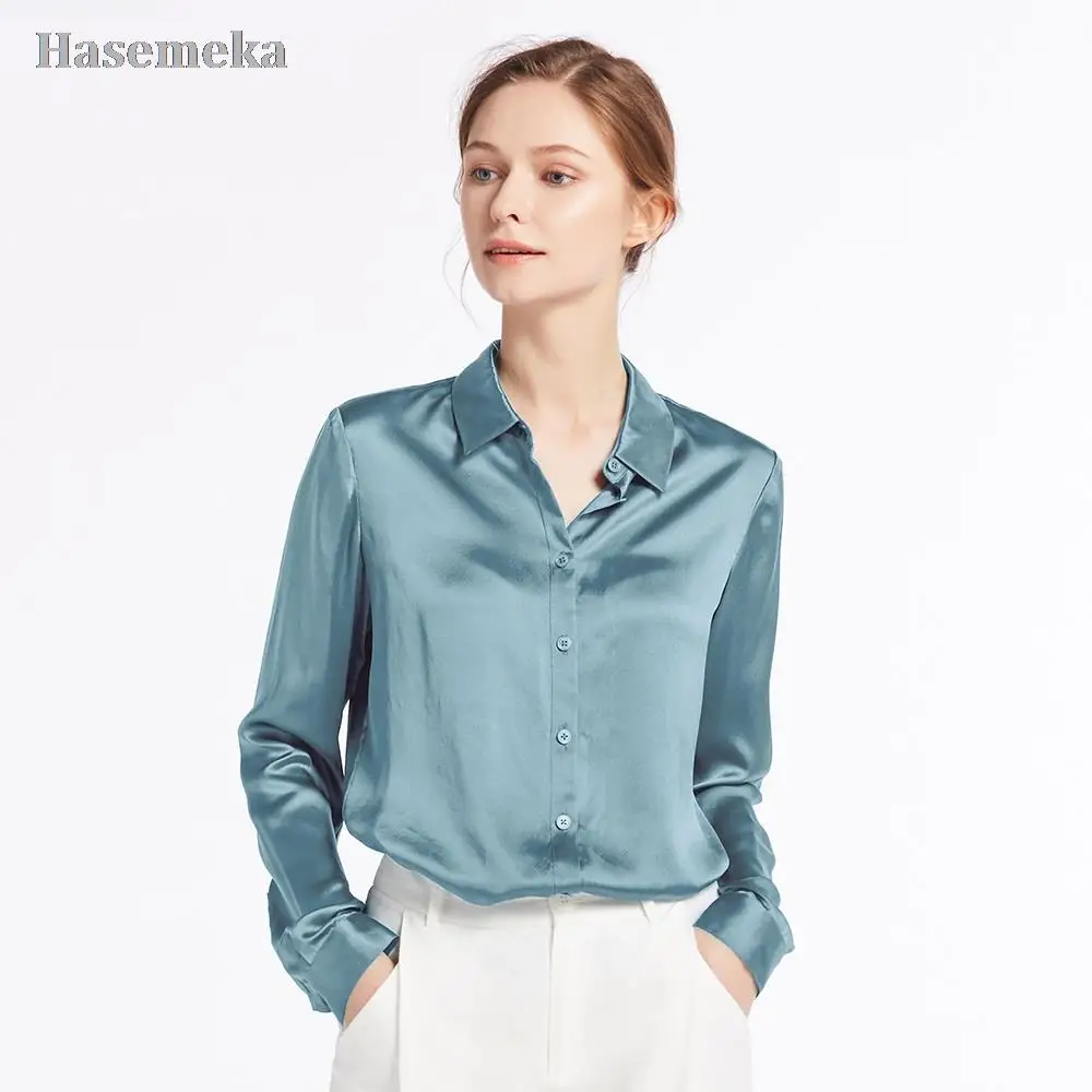 22mm 100 Silk Shirts Blouse Elegant Basic Pure Natural Charmeuse Silk Chinese Long Sleeves Glossy Women Free Shipping
22mm 100 Silk Shirts Blouse Elegant Basic Pure Natural Charmeuse Silk Chinese Long Sleeves Glossy Women Free Shipping