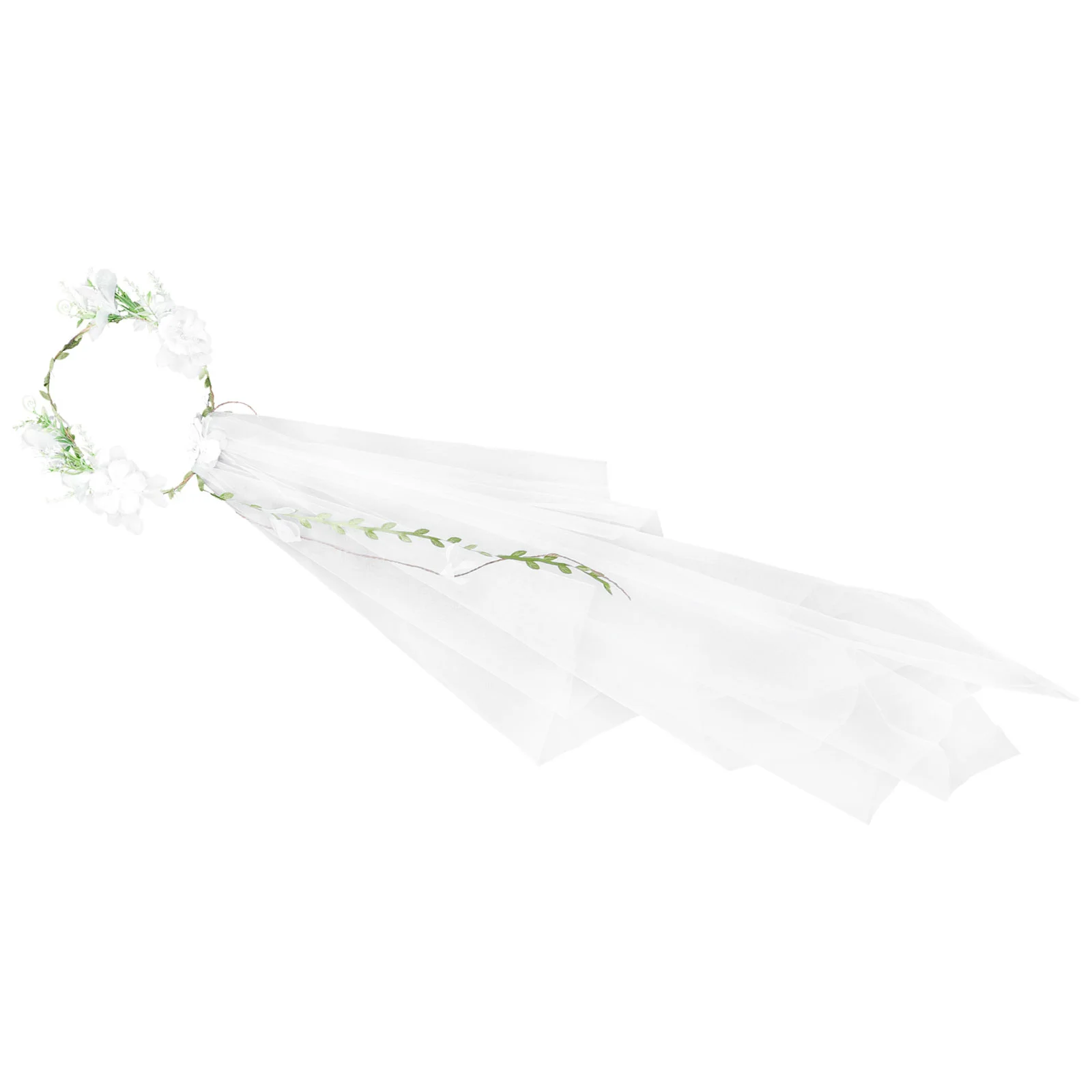 

Veil Wreath Rattan Elegant Garland Leaves Wedding Hair Wreath Wedding Flower Veil Party Headdress for Woman