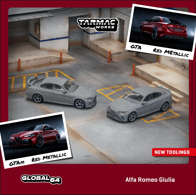 

Tarmac Work 1:64 Alfa Romeo Джулия красный металлик GTAm GT Wing /GTA утиный хвост литая модель автомобиля