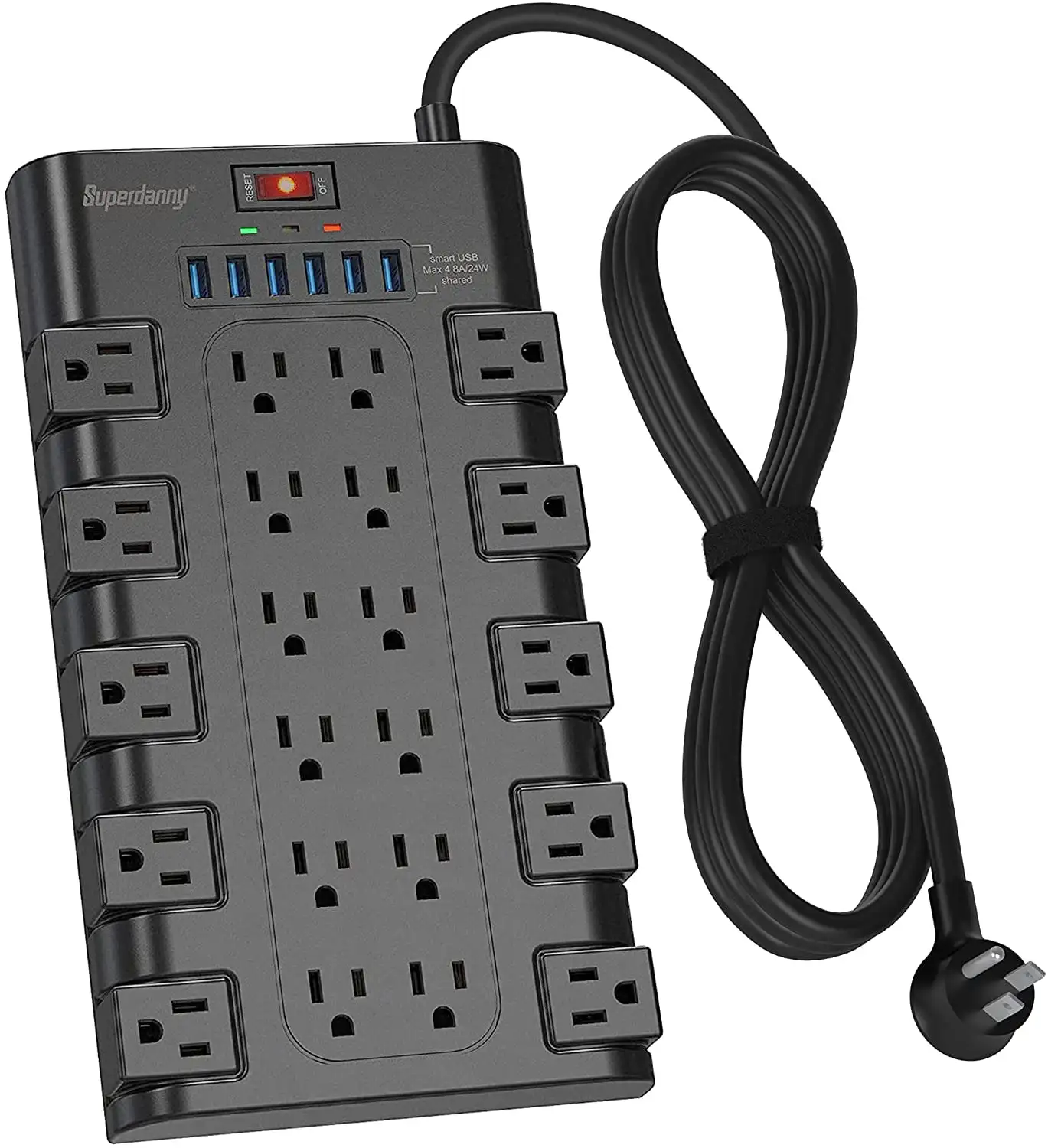 Surge Protector Power Bar with 6 USB Charging Ports, Mountable Flat Plug Power Strip, 22 Widely-Spaced Outlets, 2100 Joules, 6.5
Surge Protector Power Bar with 6 USB Charging Ports, Mountable Flat Plug Power Strip, 22 Widely-Spaced Outlets, 2100 Joules, 6.5