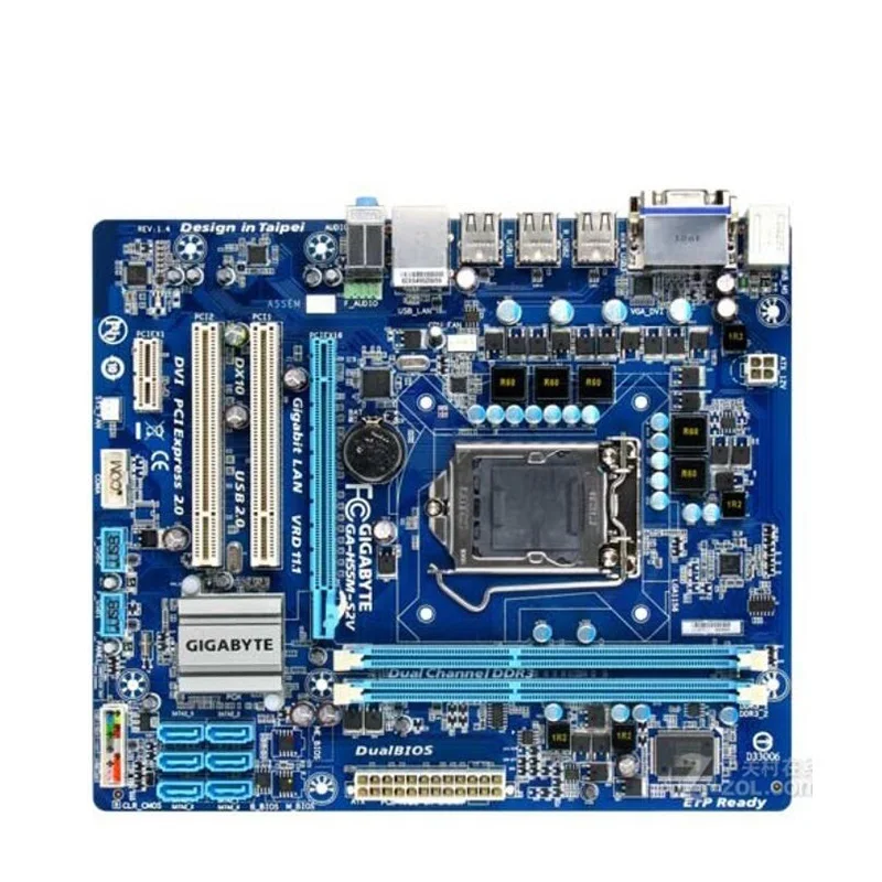 Новинка для GIGABYTE GA-H55M-S2V H55 материнская плата LGA 1156 DDR3 8 ГБ для Intel H55M-S2V десктопная материнская плата SATA II PCI-E X16 б/у
