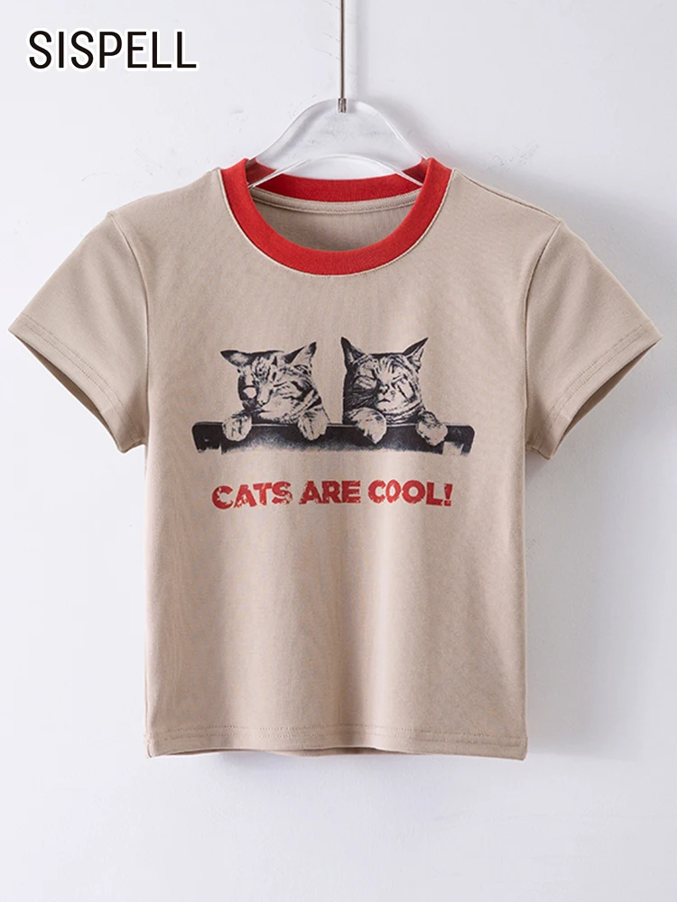 SISPELL Animal Printing T Shirts For Women Round Neck Short Sleeve Hit Color Minimalist T Shirt Female Summer 2023 Clothing New
SISPELL Animal Printing T Shirts For Women Round Neck Short Sleeve Hit Color Minimalist T Shirt Female Summer 2023 Clothing New