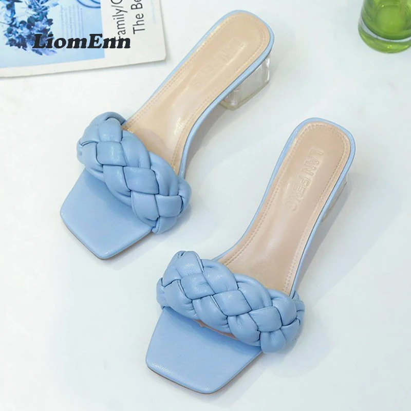 Weave Design Clear Heels Slippers Women 2022 New Summer Sexy Sandals Women Flip Flops Ladies Elegant White Blue Party Shoes
Weave Design Clear Heels Slippers Women 2022 New Summer Sexy Sandals Women Flip Flops Ladies Elegant White Blue Party Shoes