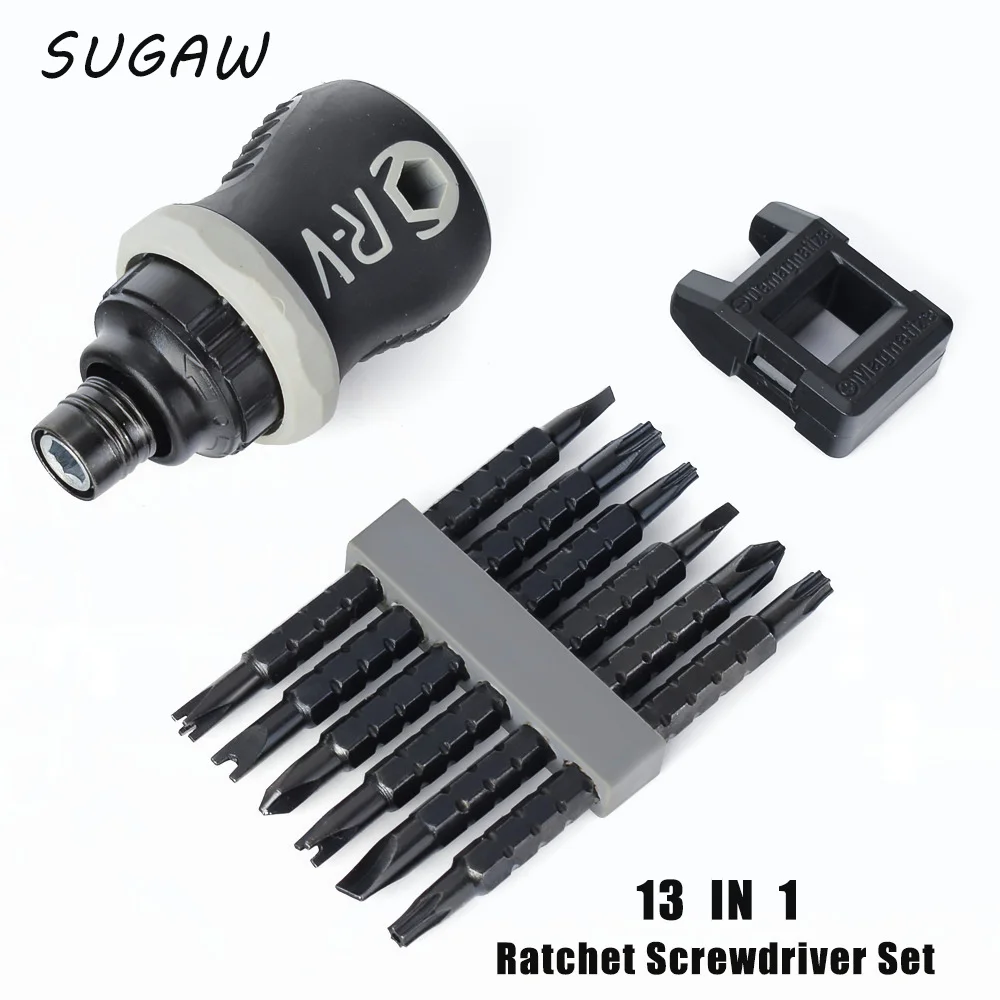 SUGAW 13 IN 1 Mini Ratchet Screwdrivers CR-V Phillips Magnetic Precision Screwdriver Set Hand Tools Embout Visseuse
SUGAW 13 IN 1 Mini Ratchet Screwdrivers CR-V Phillips Magnetic Precision Screwdriver Set Hand Tools Embout Visseuse