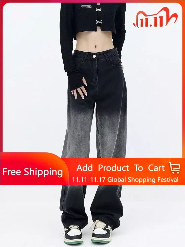 Gradient Color Straight Wide Leg Jeans for Women Fashion Streetwear High Waisted Denim Trousers Female Hip-hop Jeans Pants
Gradient Color Straight Wide Leg Jeans for Women Fashion Streetwear High Waisted Denim Trousers Female Hip-hop Jeans Pants
