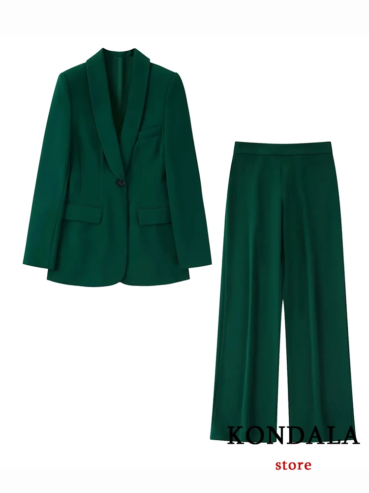 Винтажные однотонные темно-зеленые элегантные женские костюмы KONDALA, офисный Женский блейзер с длинным рукавом и одной пуговицей, модные брю...
Винтажные однотонные темно-зеленые элегантные женские костюмы KONDALA, офисный Женский блейзер с длинным рукавом и одной пуговицей, модные брю...