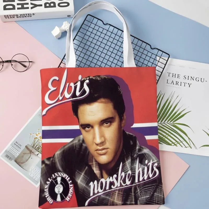 E-lvis Presley Tote Bag Cotton Cloth Shoulder Shopper Bags For Women Handbag Eco Foldable Reusable Shopping Bag 1016WJY
E-lvis Presley Tote Bag Cotton Cloth Shoulder Shopper Bags For Women Handbag Eco Foldable Reusable Shopping Bag 1016WJY
