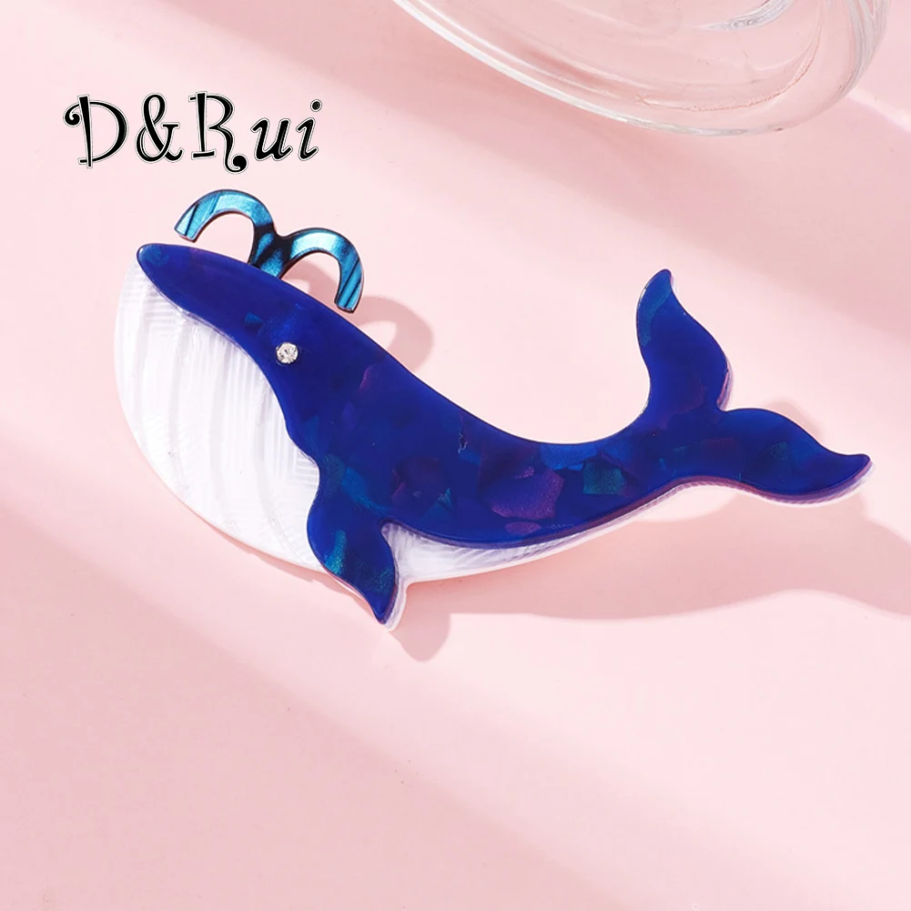 D&Rui Personalized Animal Brooches New Acrylic Material Jewelry Blue and White Cartoon Whale Lapel Pins Women's Gift Brooch
D&Rui Personalized Animal Brooches New Acrylic Material Jewelry Blue and White Cartoon Whale Lapel Pins Women's Gift Brooch